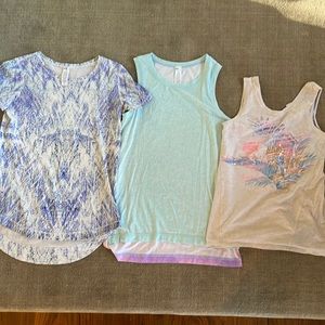 3 Ivivva tops- one t-shirt and 2 tanks.